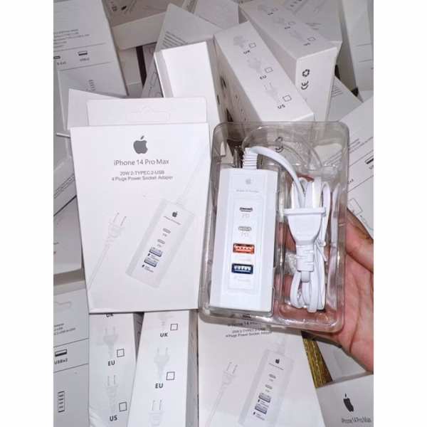 Ổ Cắm Sạc Điện Thoại Ip Tích Hợp Sẵn 2 Cổng Sạc Pd + 2 Cổng Usb Sạc Nhanh - Silver - Ảnh 3