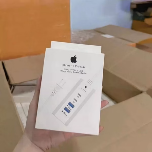 Ổ Cắm Sạc Điện Thoại Ip Tích Hợp Sẵn 2 Cổng Sạc Pd + 2 Cổng Usb Sạc Nhanh - Silver - Ảnh 2