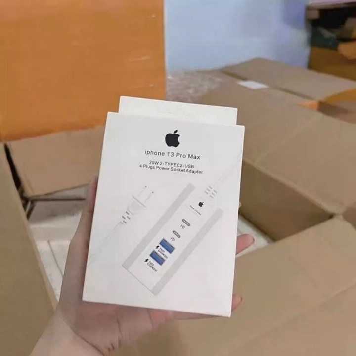Ổ Cắm Sạc Điện Thoại Ip Tích Hợp Sẵn 2 Cổng Sạc Pd + 2 Cổng Usb Sạc Nhanh - Silver - Ảnh 2