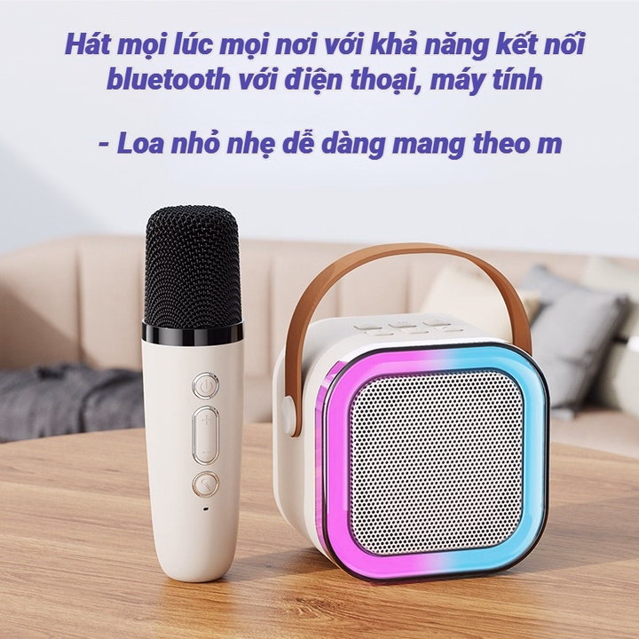 Loa Karaoke Mini K12 Kèm 2 Micro - Su - Ảnh 2