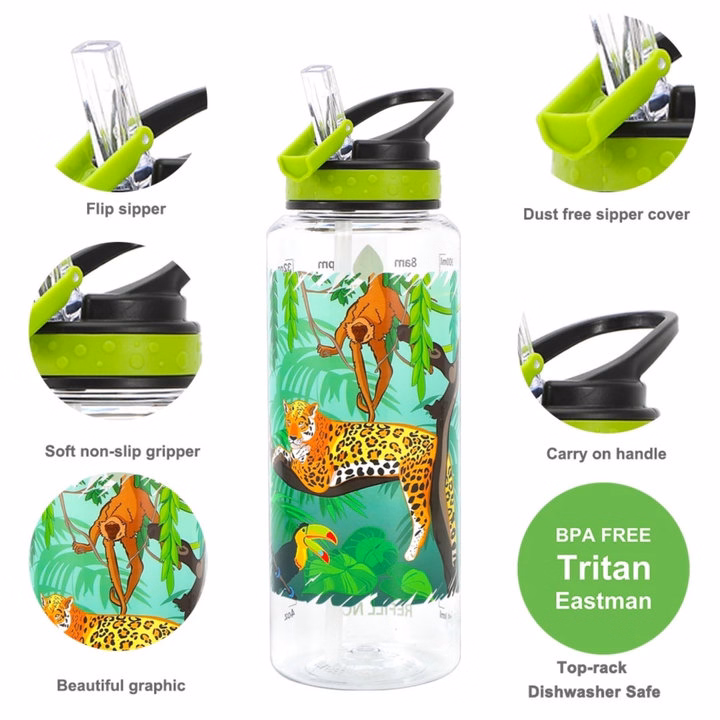 Bình Đựng Nước 1L Có Ống Hút Có Vạch Chia Nhắc Uống Nước - Pg Bag - Ảnh 3