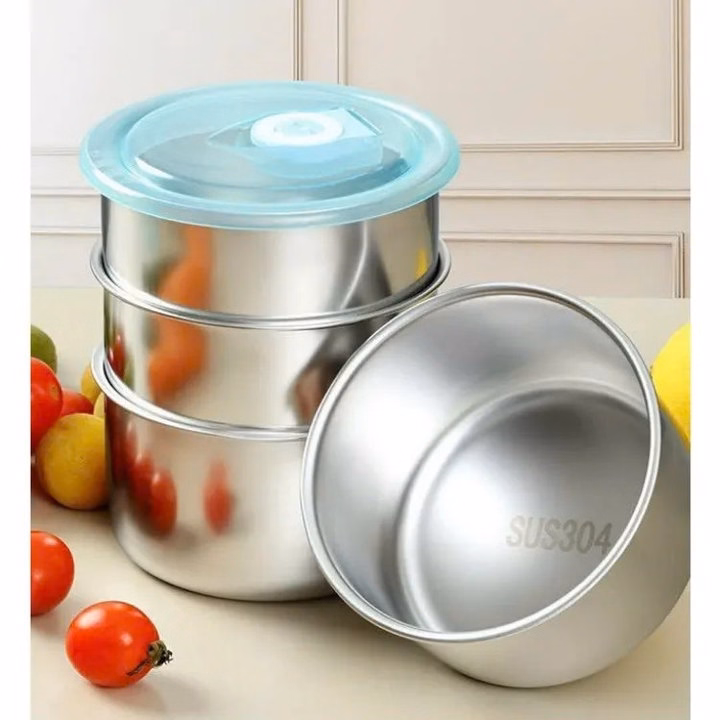 Hộp Inox Đựng Thực Phẩm Tròn 10X6.5Cm - Su - Ảnh 4