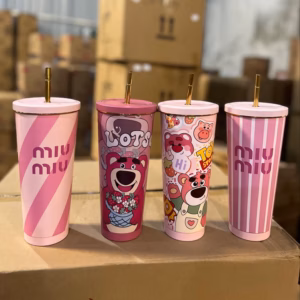 Ly Giữ Nhiệt Hoạt Hình Đáng Yêu Nắp Vặn 750Ml Chống Tràn Inox 304 - Gdn