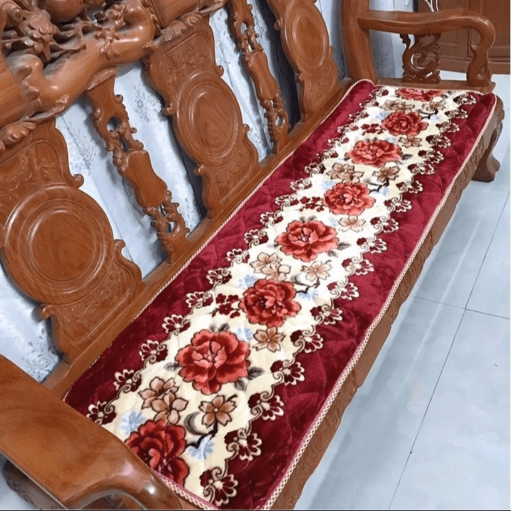 Bộ Thảm Trải Ghế Gỗ, Sofa Siêu Mềm Mịn, 1 Tấm Dài, 2 Tấm Ngắn Ctb598 - Bechip - Ảnh 5
