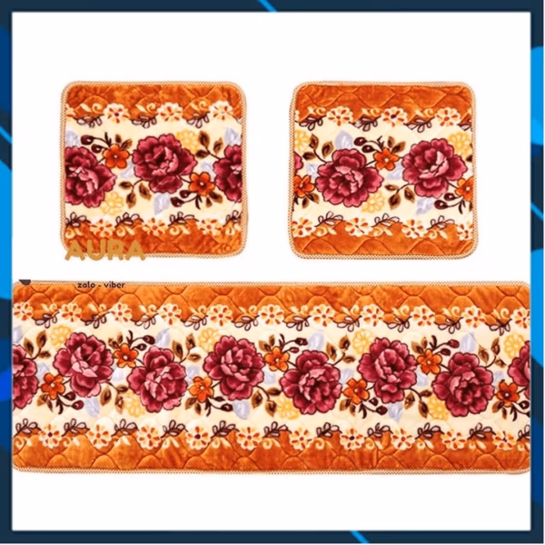 Bộ Thảm Trải Ghế Gỗ, Sofa Siêu Mềm Mịn, 1 Tấm Dài, 2 Tấm Ngắn Ctb598 - Bechip - Ảnh 8
