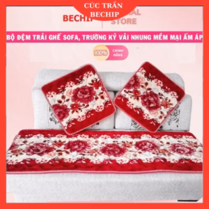 Bộ Thảm Trải Ghế Gỗ, Sofa Siêu Mềm Mịn, 1 Tấm Dài, 2 Tấm Ngắn Ctb598 - Bechip