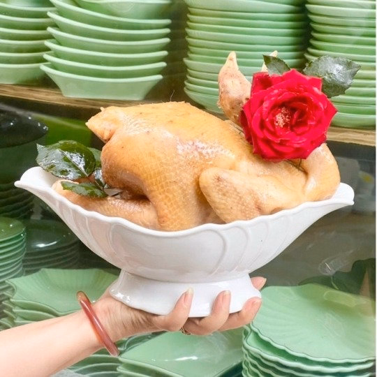Bát Thuyền Nhựa Giả Sứ Đựng Gà Cúng, Lễ Bày Hoa Quả Có Hộp - Su