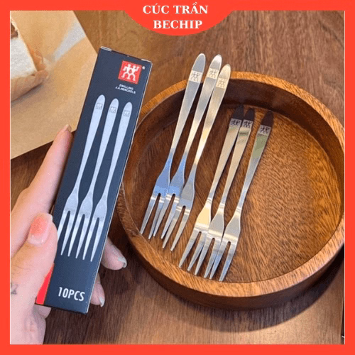 Set 10 Nĩa Ăn Trái Cây, Hoa Qủa Bằng Inox Hiệu Zwiling Đức Ctb611 - Bechip