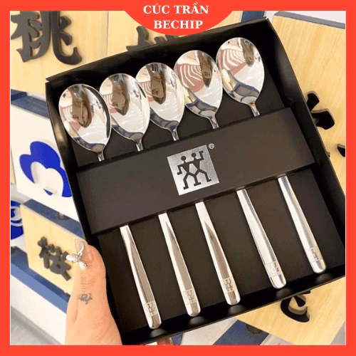 Set 5 Thìa Inox Hàng Nội Địa Đức Zwilling Kèm Hộp Đựng Sang Trọng Ctb612 - Bechip
