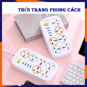 Ổ Điện Đa Năng Thông Minh 2 In 1 Gồm 6 Lỗ Cắm Và 4 Cổng Usb Tiện Dụng, Màu Sắc Sang Trọng Ld034 - Lady'S Passion