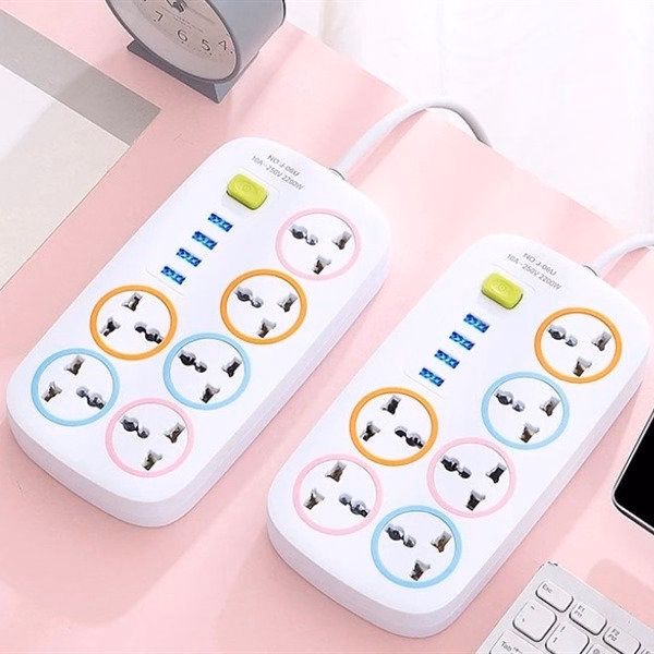 Ổ Điện Đa Năng Thông Minh 2 In 1 Gồm 6 Lỗ Cắm Và 4 Cổng Usb Tiện Dụng, Màu Sắc Sang Trọng Ld034 - Lady'S Passion - Ảnh 3