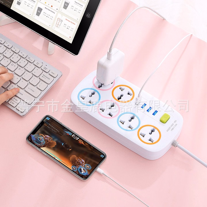 Ổ Điện Đa Năng Thông Minh 2 In 1 Gồm 6 Lỗ Cắm Và 4 Cổng Usb Tiện Dụng, Màu Sắc Sang Trọng Ld034 - Lady'S Passion - Ảnh 10