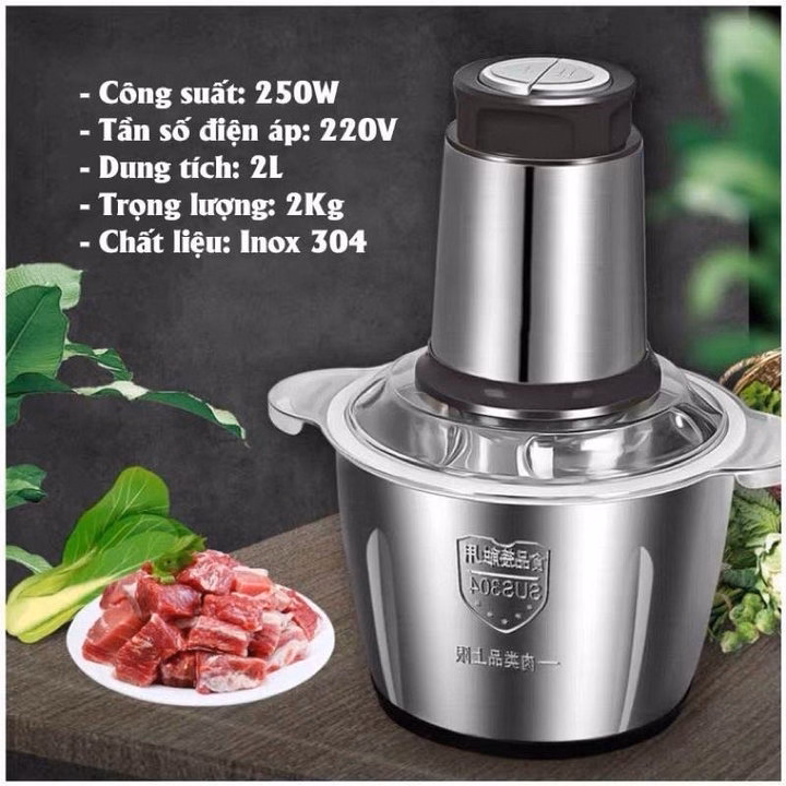 Máy Xay Thịt Đa Năng Cối Inox Dao 4 Lưỡi - Ảnh 2