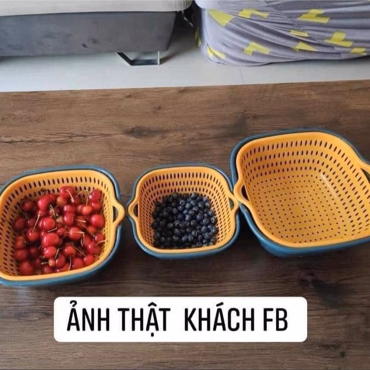 Bộ 6 Rổ Và Chậu Rửa Hoa Quả, Rau Củ Tiện Lợi - Ảnh 3