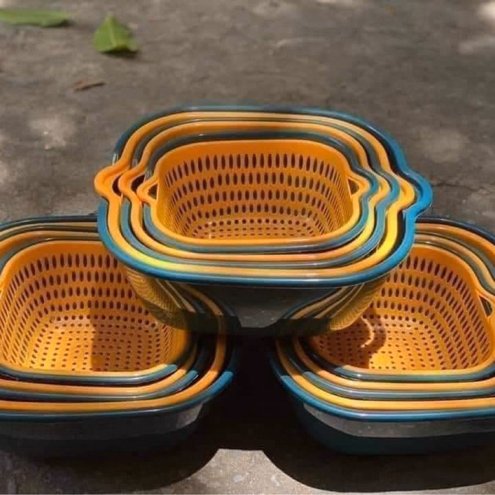 Bộ 6 Rổ Và Chậu Rửa Hoa Quả, Rau Củ Tiện Lợi - Ảnh 4