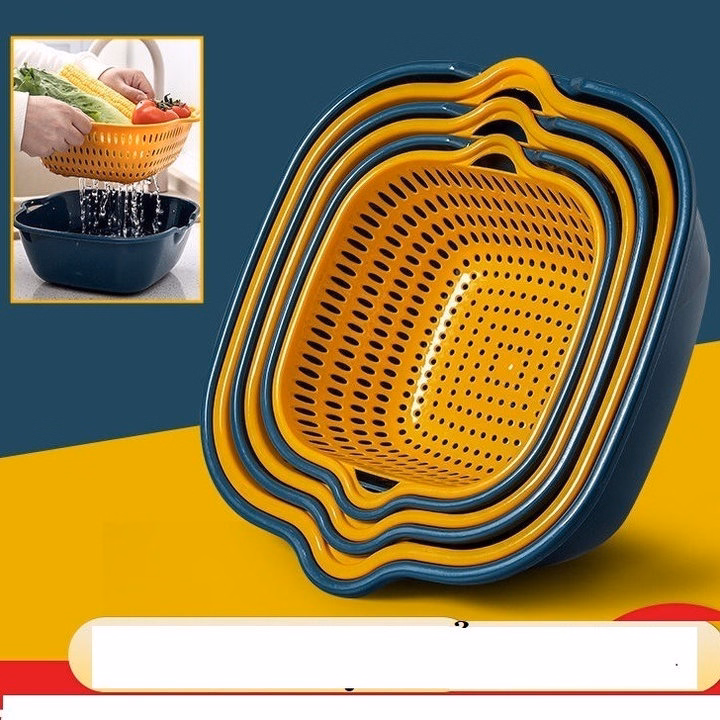 Bộ 6 Rổ Và Chậu Rửa Hoa Quả, Rau Củ Tiện Lợi - Ảnh 5