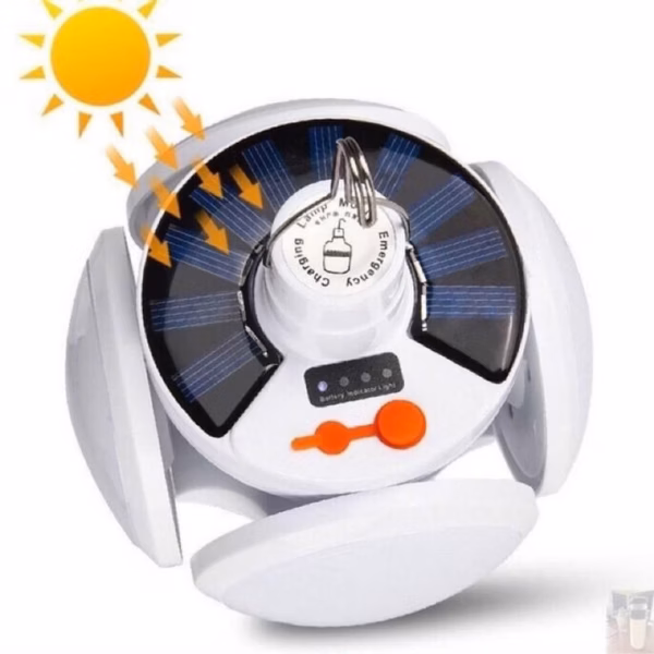 Bóng Đèn Tích Điện Cụp Xòe 4 Cánh 5 Bóng Có Tấm Pin Năng Lượng Mặt Trời - Ảnh 5