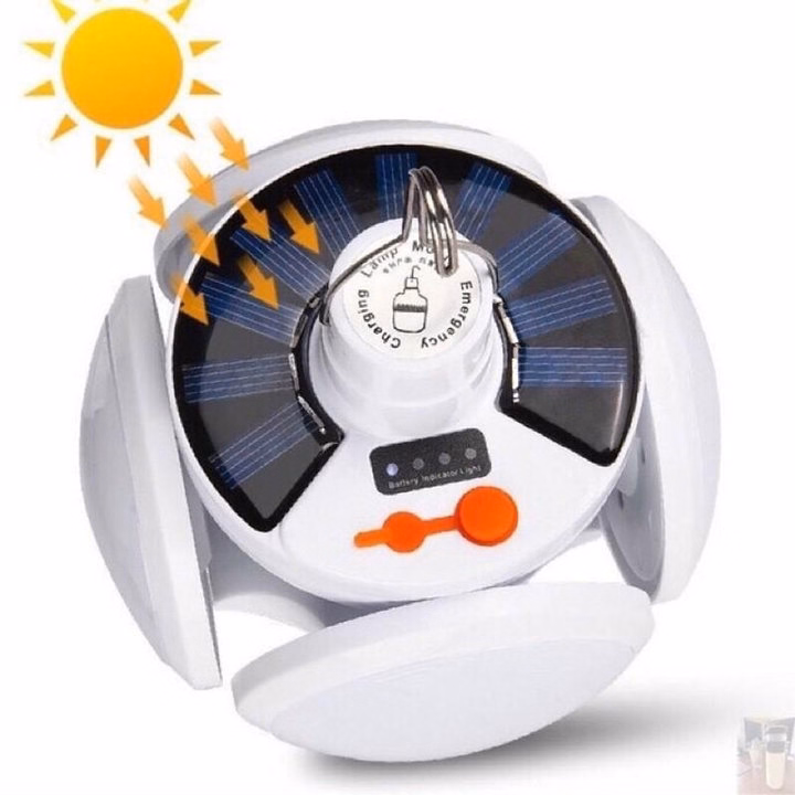 Bóng Đèn Tích Điện Cụp Xòe 4 Cánh 5 Bóng Có Tấm Pin Năng Lượng Mặt Trời - Ảnh 5