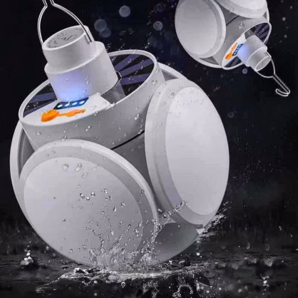 Bóng Đèn Tích Điện Cụp Xòe 4 Cánh 5 Bóng Có Tấm Pin Năng Lượng Mặt Trời - Ảnh 8
