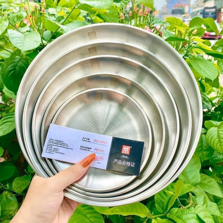 Bộ 5 Đĩa Inox 5 Size Khác Nhau - Ảnh 2