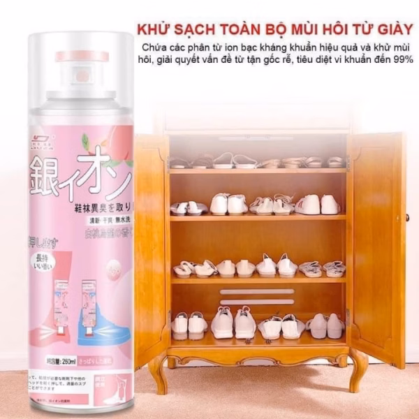 Xịt Chống Hôi Giầy, Chân Hương Đào - Ảnh 3