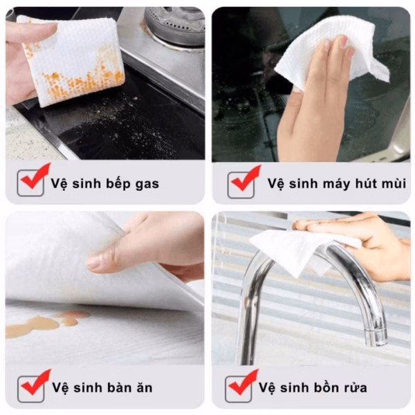 [Combo 5 Gói] Khăn Lau Bếp Đa Năng, Giấy Ướt Lau Bếp Siêu Sạch Gói 80 Tờ Không Độc Hại - Ảnh 8