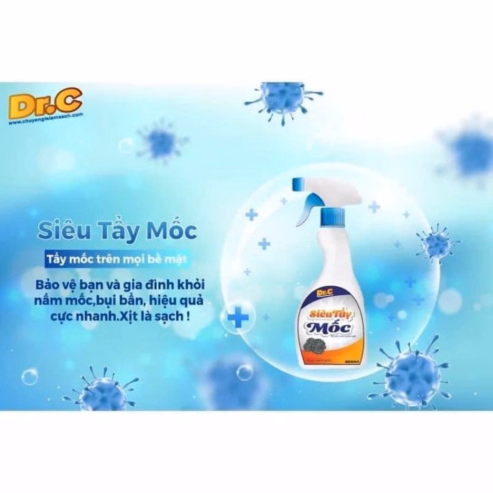Siêu Tẩy Mốc Dr.C Tẩy Vết Mốc Ổ Trên Mọi Bề Mặt Tường, Đồ Vật, Quần Áo - Ảnh 2