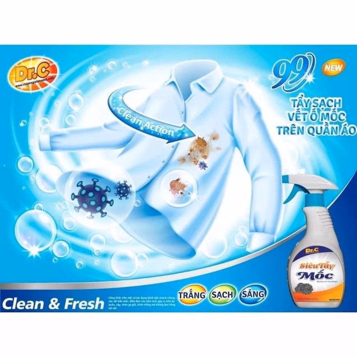 Siêu Tẩy Mốc Dr.C Tẩy Vết Mốc Ổ Trên Mọi Bề Mặt Tường, Đồ Vật, Quần Áo - Ảnh 3