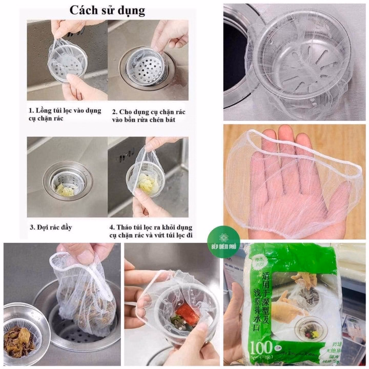 Túi Lọc Rác Cho Bồn Rửa Bát (Mỗi Túi 100 Chiếc) - Ảnh 5