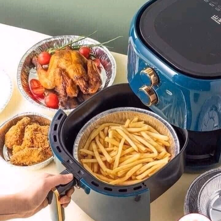 Tệp 10 Khuôn Giấy Bạc Lót Nồi Chiên Không Dầu - Ảnh 4