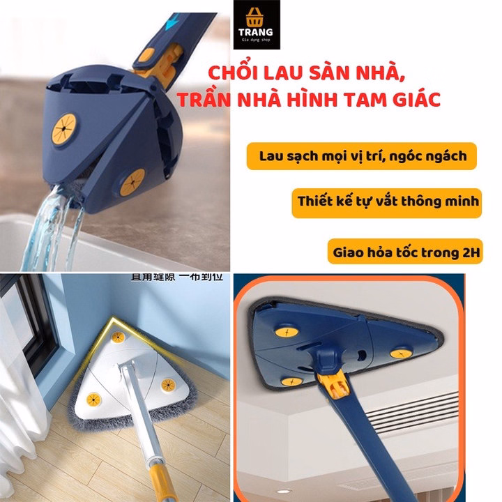 Chổi Lau Nhà Tự Vắt Hình Tam Giác - Ảnh 4