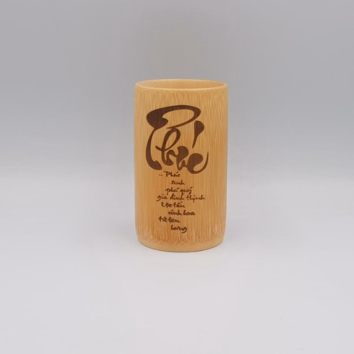 Cốc Tre Uống Nước - Ly Tre Decor Khắc Chữ - Ảnh 4