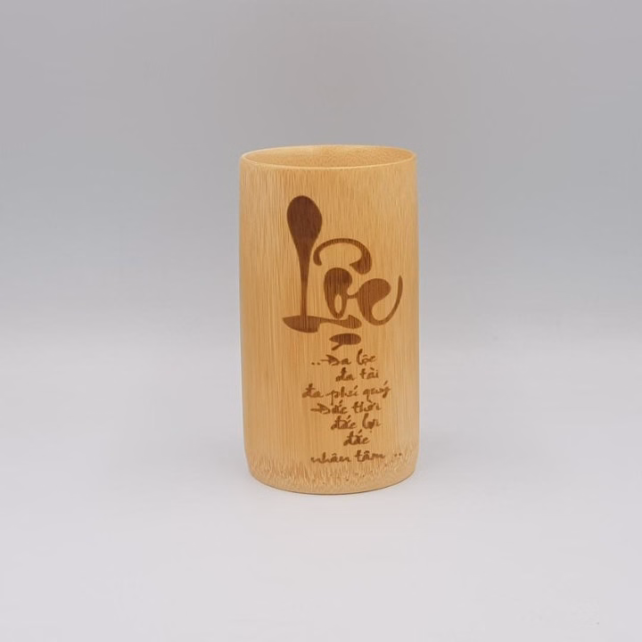Cốc Tre Uống Nước - Ly Tre Decor Khắc Chữ - Ảnh 5