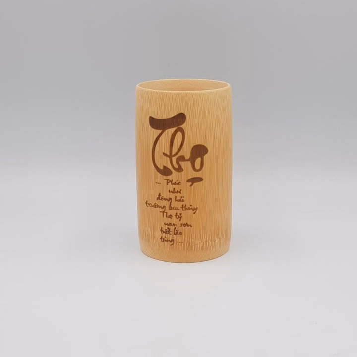 Cốc Tre Uống Nước - Ly Tre Decor Khắc Chữ - Ảnh 6