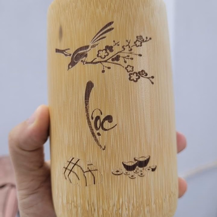 Cốc Tre Uống Nước - Ly Tre Decor Khắc Chữ - Ảnh 10