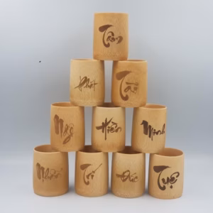Cốc Tre Uống Nước - Ly Tre Decor Khắc Chữ