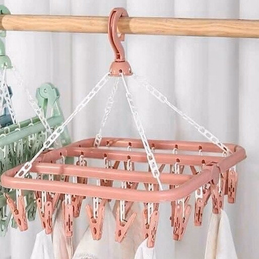 Móc Chùm Nhựa Vuông 32 Kẹp - Ảnh 3