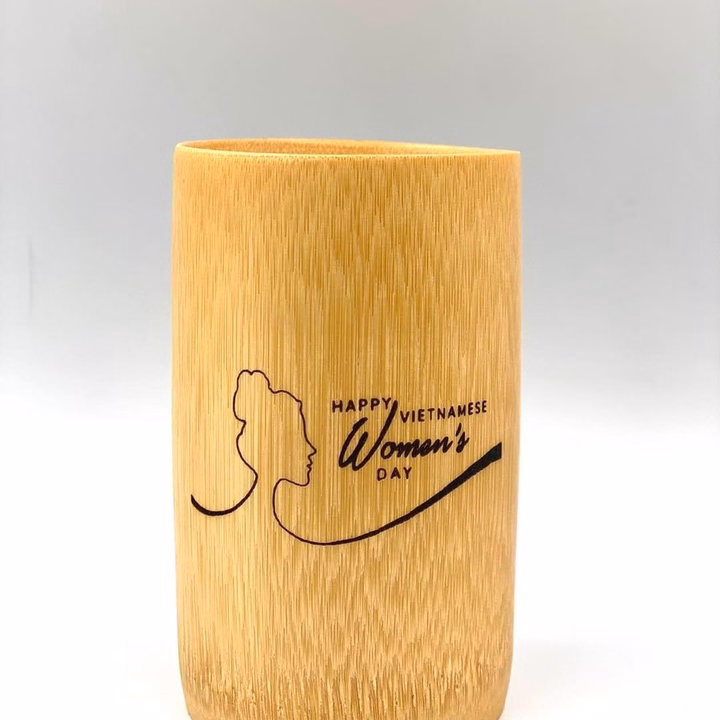 Cốc Tre Uống Nước - Ly Tre Decor Khắc Chữ Happy Women'S Day - Ảnh 3