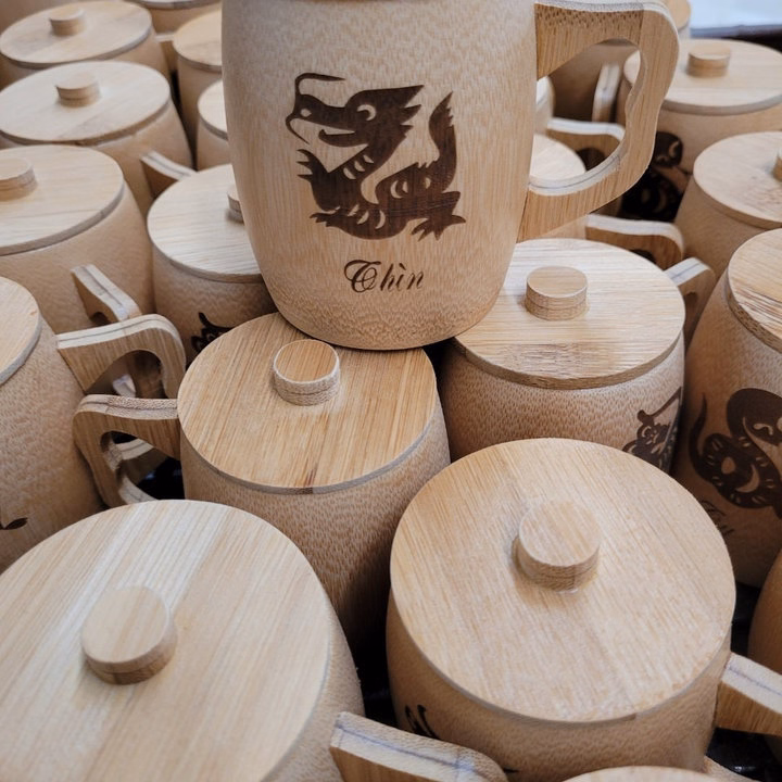 Cốc Tre Uống Nước - Ly Tre Decor Khắc Chữ Các Tuổi - Ảnh 2