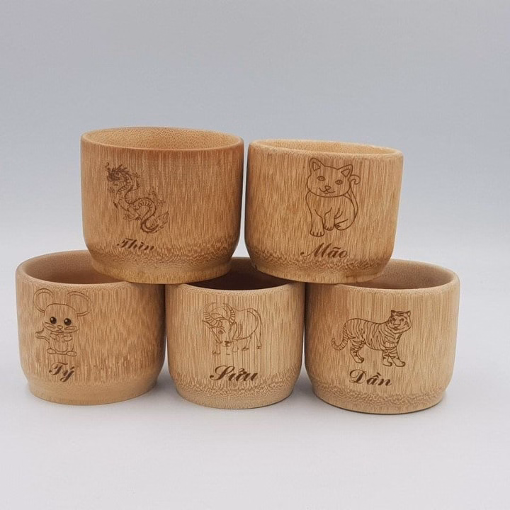 Cốc Tre Uống Nước - Ly Tre Decor Khắc Chữ Các Tuổi - Ảnh 3