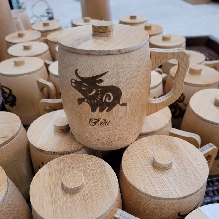 Cốc Tre Uống Nước - Ly Tre Decor Khắc Chữ Các Tuổi - Ảnh 5