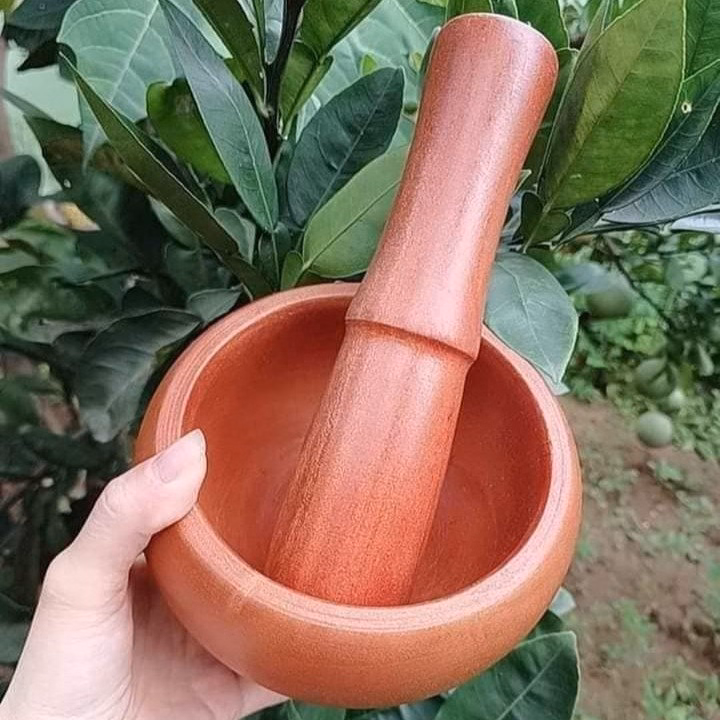 Bộ Chày, Cối Gỗ Size 14Cm