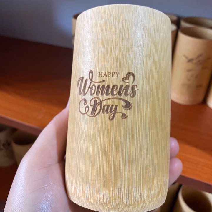 Cốc Tre Uống Nước - Ly Tre Decor Khắc Chữ Happy Women'S Day - Ảnh 5