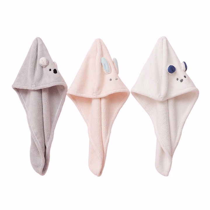 Khăn Quấn Ủ Tóc Siêu Thấm, Làm Khô Tóc Hình Thú Cute - Silver - Ảnh 5