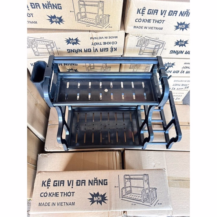 Kệ Gia Vị Chữ H Có Giá Để Thớt, Cắm Dao - Gdn - Ảnh 2