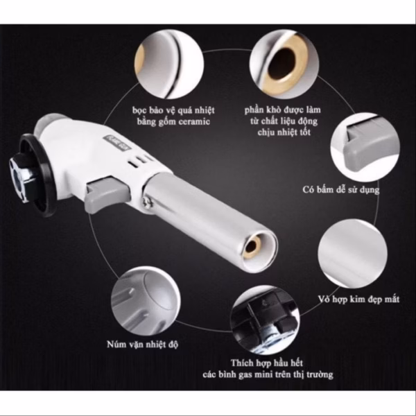 Đầu Khò Gas Đánh Lửa Tự Động - Silver - Ảnh 4