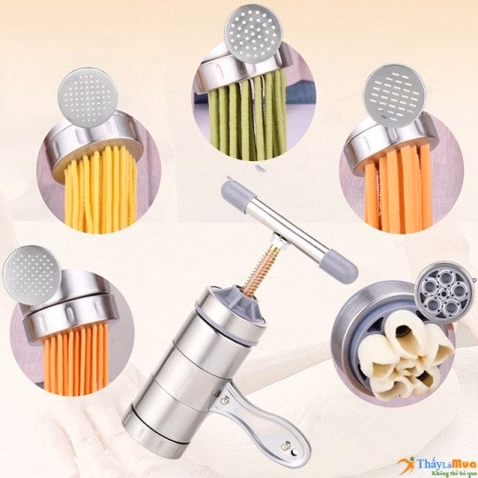 Dụng Cụ Làm Bún Mì Tươi 5 Đầu Inox - Su