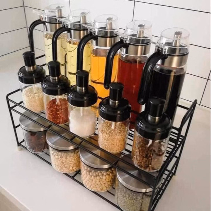 Set 5 Lọ Gia Vị Thủy Tinh Có Kèm Muỗng - Su - Ảnh 4