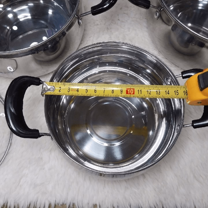 Bộ 3 Nồi Inox Quality 2 Quai Đen (16Cm,18Cm,20Cm) - Gdn - Ảnh 5