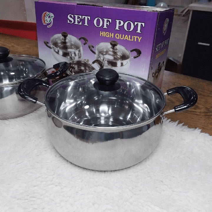 Bộ 3 Nồi Inox Quality 2 Quai Đen (16Cm,18Cm,20Cm) - Gdn - Ảnh 8